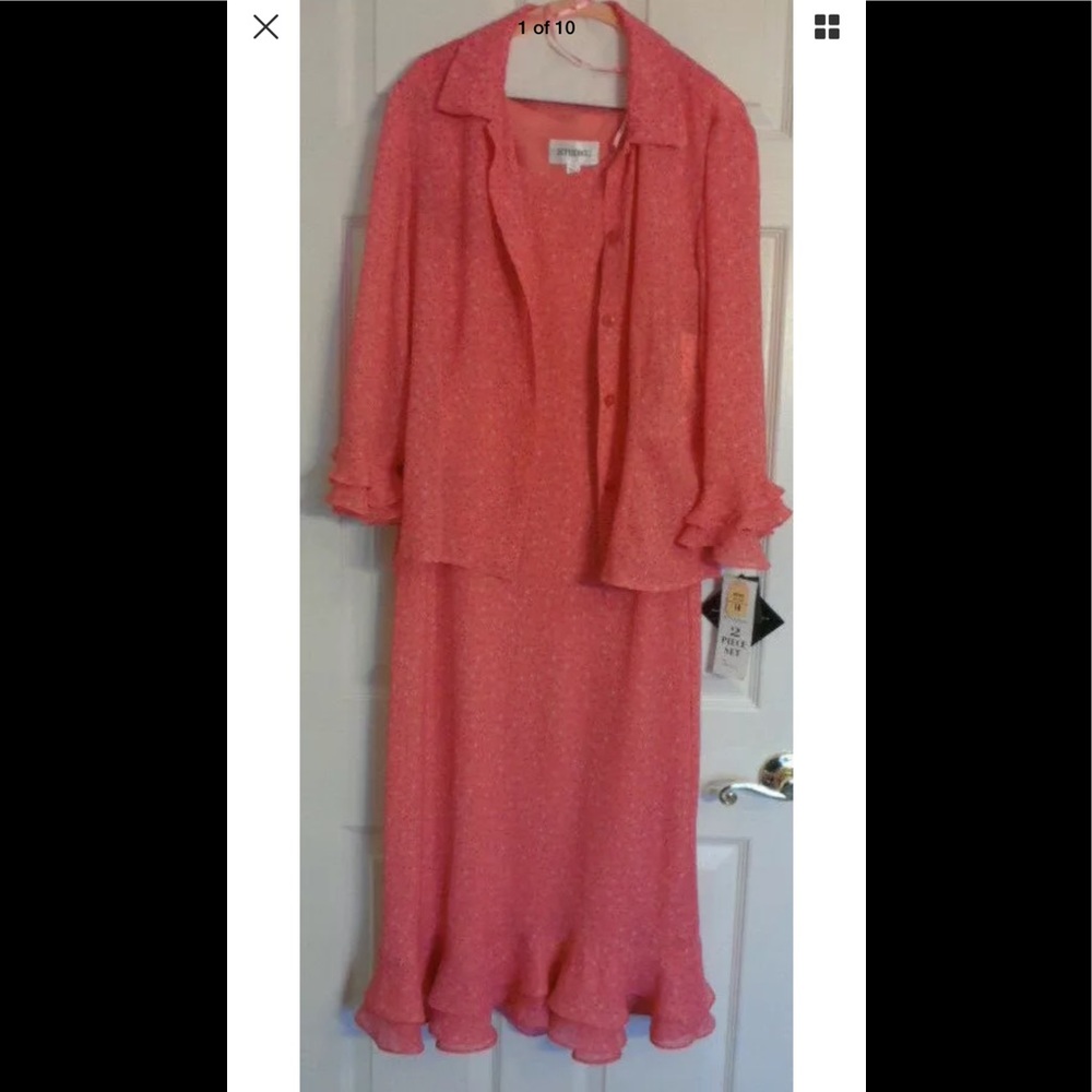 STUDIO 2 PIECE DRESS/BLOUSE PINK PRINT